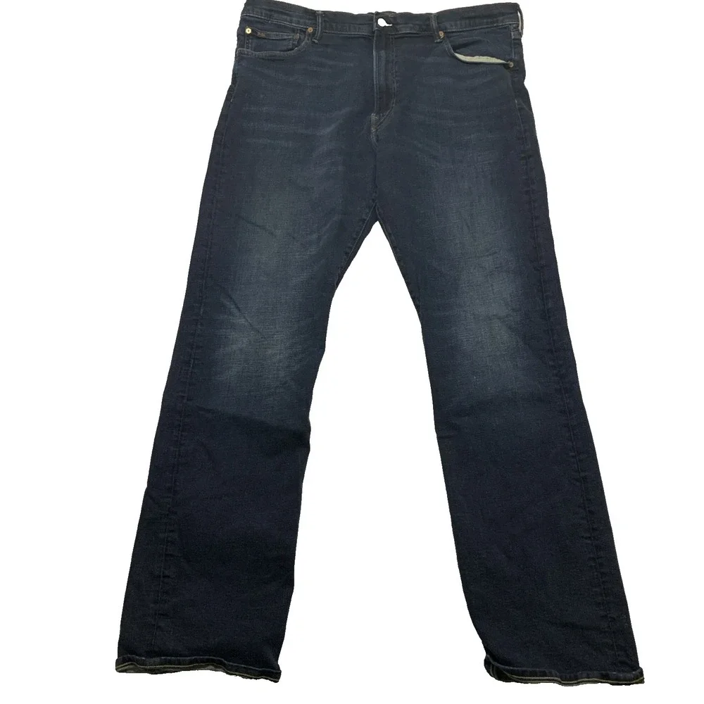 Polo Ralph Lauren Jeans Mens 42Tx36 Hampton Relaxed Straight Blue Denim RN41381